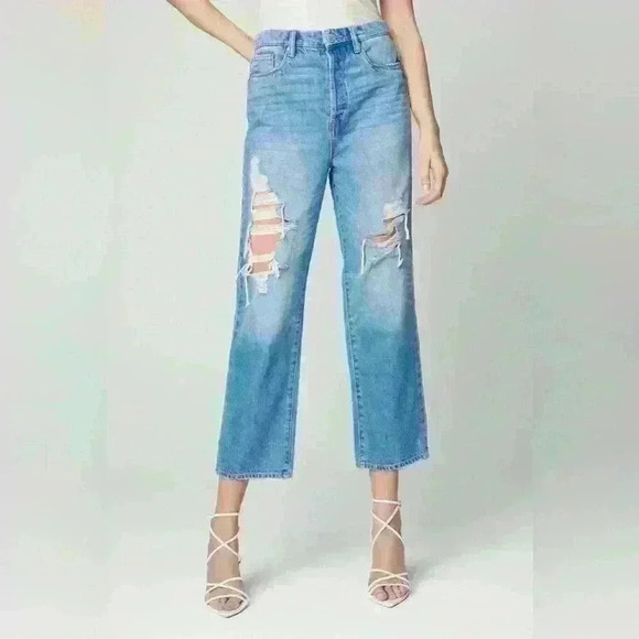 NEW BLANK NYC MSRP:$98) Baxter Rib Cage Straight Leg Jean W/Rips - 4 button fly! - Picture 3 of 5